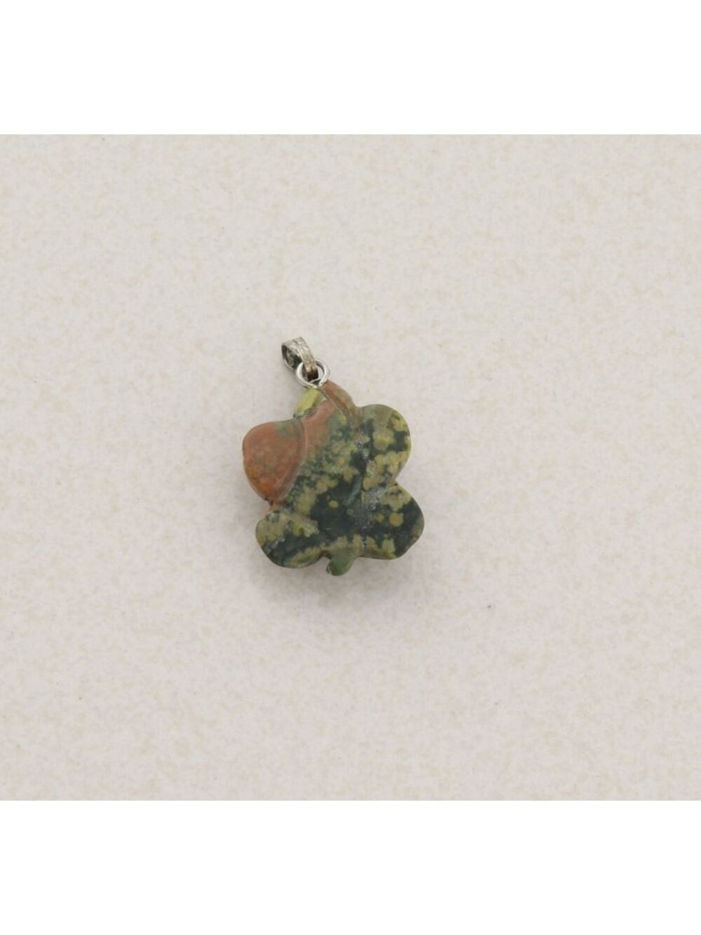 Pendant Only Carved Unakite Turtle Pendant 1" x 5/8" - Picture 3 of 6